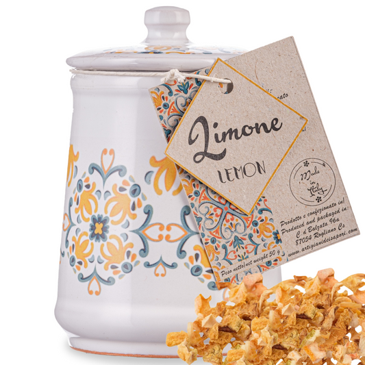 Artigiani dei Sapori, Italian Lemon Peel Ceramic Jar, 0.7oz  (19g)