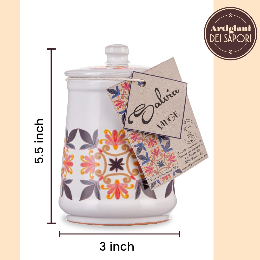 Artigiani dei Sapori, Dried Ground Sage in Ceramic Jar 0.7oz (19g)