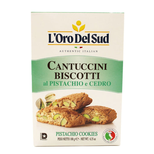 L'Oro Del Sud Cantuccini Biscotti with Pistachios, 6.35 oz