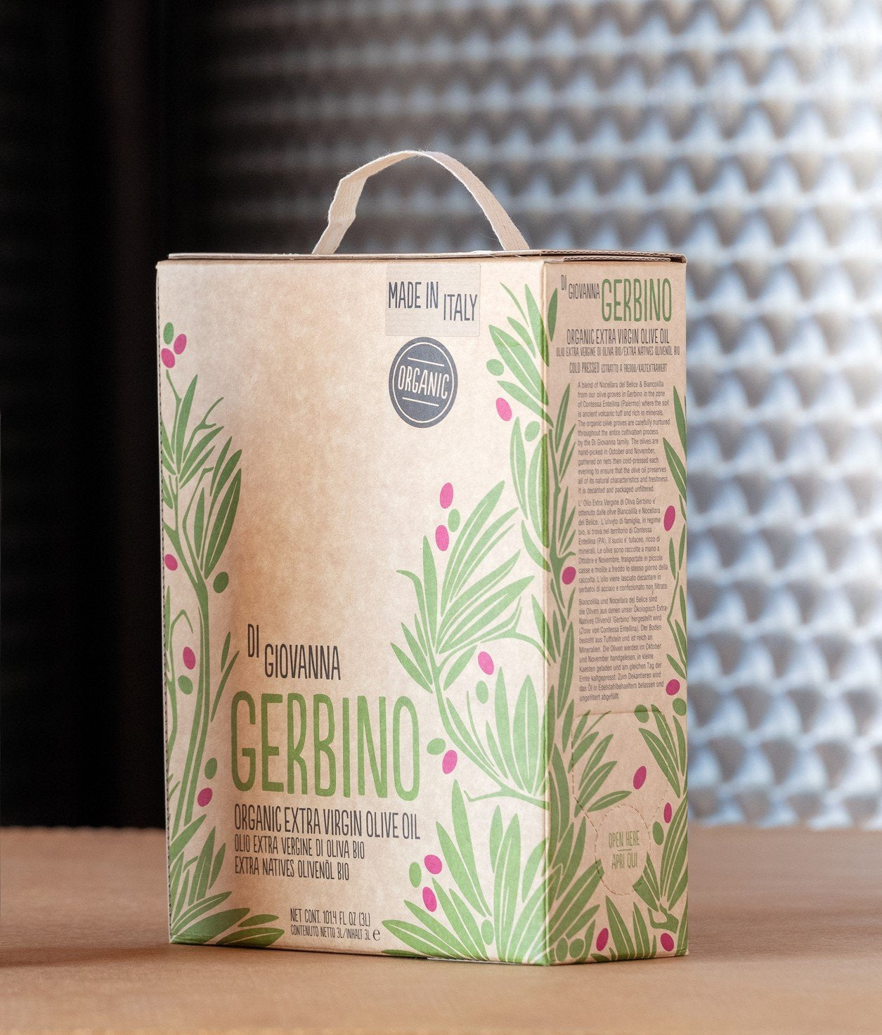 Di Giovanna GERBINO Organic EVOO -3 Liter Box
